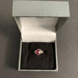 Ruby ring with silver band